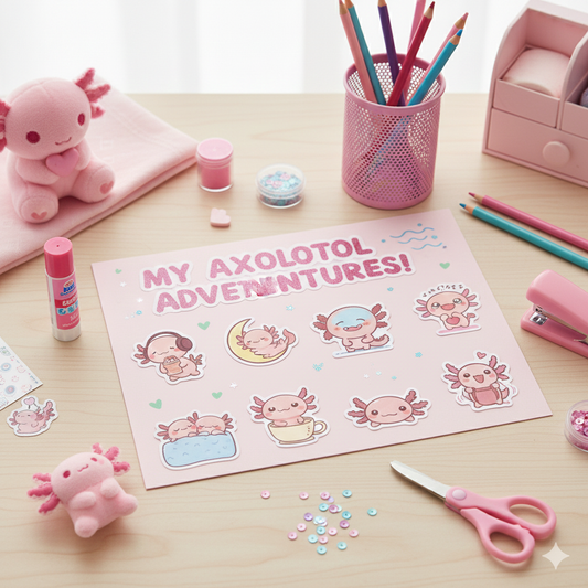 Cute Axolotl Stickers