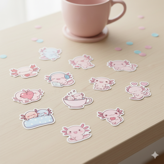 Cute Axolotl Stickers